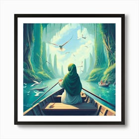 Girl In Boat Art Print