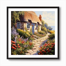 Cottage By The Sea Art Print