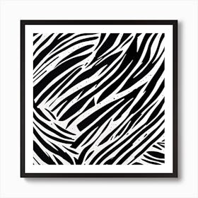 Zebra stipes Linocut painting Art Print