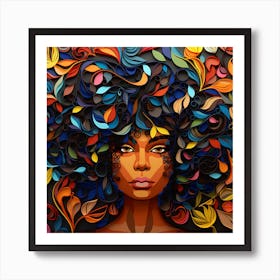 Abstract Afro-American Woman Art Print