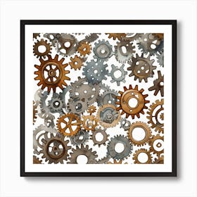 Steampunk Gears 4 Art Print