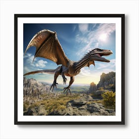 Dragon Flying In The Sky Art Print