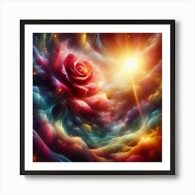 Rose In The Clouds Art Print