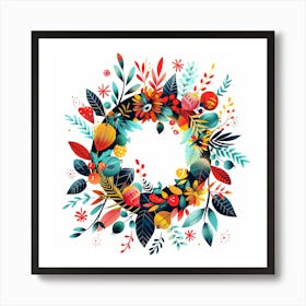 Wreath Of Flowers Art Print