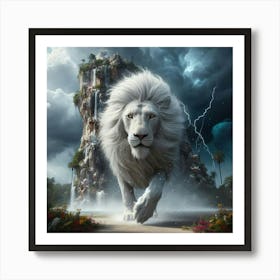 Lion In The Storm 1 Art Print