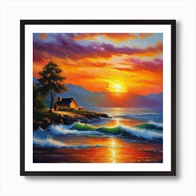 Sunset At The Beach 143 Art Print