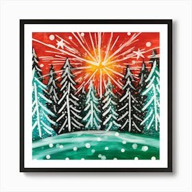 Christmas Tree Painting Art Print
