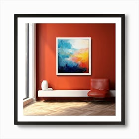 Mock Up Canvas Framed Art Gallery Wall Mounted Textured Print Abstract Landscape Portrait (15) Art Print