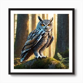 Owl In The Forest 214 Art Print