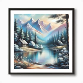 Cabin In The Mountains 6 Art Print