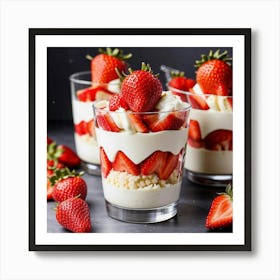 Strawberry Desserts Art Print