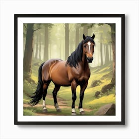 Majestic Brown Horse Art Print