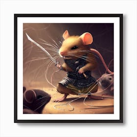 Samurai Mouse Art Print
