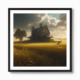 Barn In The Field 6 Art Print