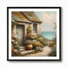 Cottage By The Sea Art Print