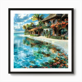 Bora Bora Beach House - Tropical Club Art Print