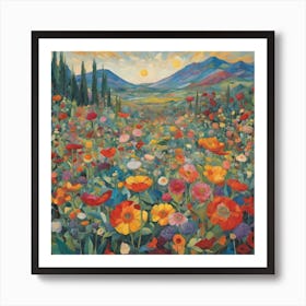 Poppies In The Meadow Art Print