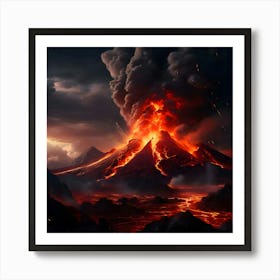 Volcano - Volcano Stock Videos & Royalty-Free Footage Art Print