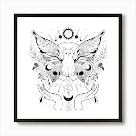 Metamorfurry Mystic Cat - Mystic Stars Cute Gift 1 Art Print