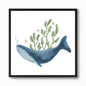 Great blue whale Art Print