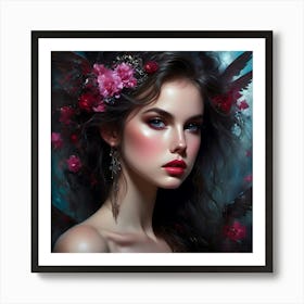 Girl With Wings Art Print