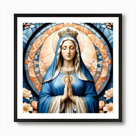 Mother Mary Stained Glass #1 Art Print