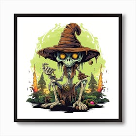 Skeleton Witch Art Print