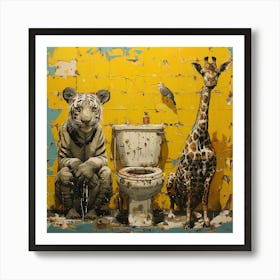 Tiger And Giraffe Art Print