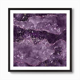 Purple Starry Agate Texture 05 Art Print