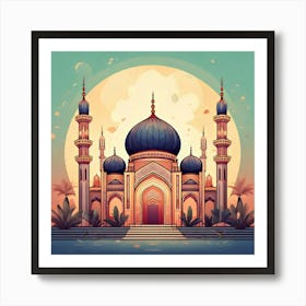 Firefly Elegant Mosque Illustration Reflecting Islamic Heritage 91660 Art Print