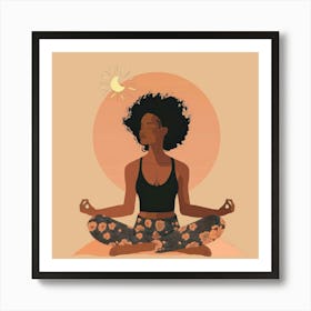 Afro-American Woman Meditating Art Print