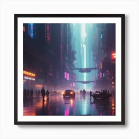 Cyber Streets (Design 2) Art Print