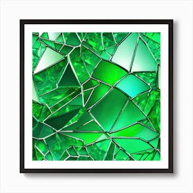 Green Glass Mosaic Art Print