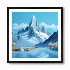 Firefly An Illustration Of A Beautiful Majestic Cinematic Tranquil Mountain Landscape In Neutral Col 2023 11 23t000625 Art Print