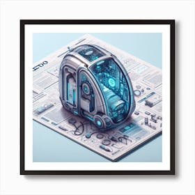 3d Illustration Of A Robot Poster