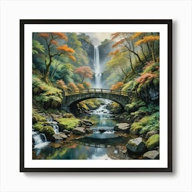 bridge over the falls Art Print