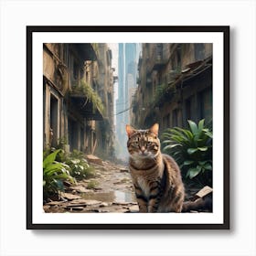 Cat In The City Art Print