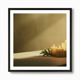 Candles On A Table Art Print