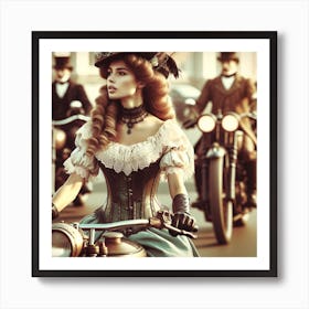 Victorian Biker Chick 4/4 Art Print