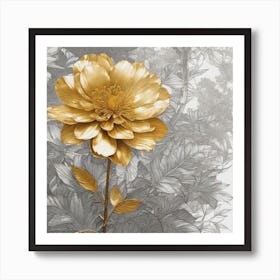 Gold Peony Art Print