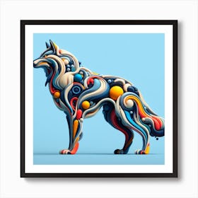 Abstract Wolf 2 Art Print