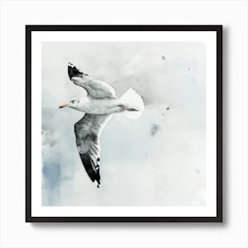 A Seagull Flying High Art Print