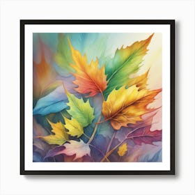 green leaves panting Art Print