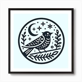 Scandinavian style, bird Art Print