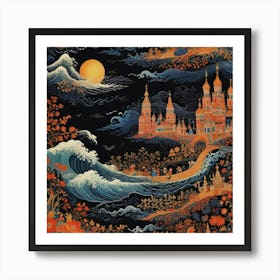 Russian City At Night Art Print