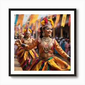 Indian Dancers paintings art print 2 Art Print