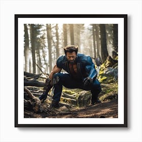 Wolverine In The Woods Art Print