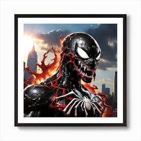 Leonardo Diffusion Xl Spiderman Mixed With Venom Half Black Ha 1 Art Print