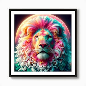 Psychedelic Lion Art Print