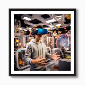 Boy In Virtual Reality Art Print